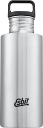 Esbit Bildhauer-Wasserflasche – 750 ml – Silber – Trinkflasche aus Edelstahl – Schlaufenverschluss