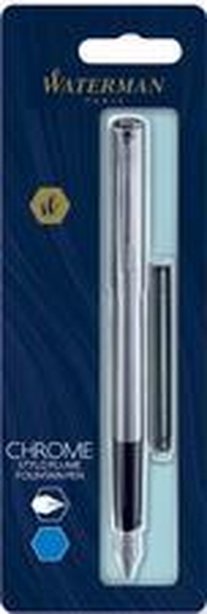 Waterman Allure Füllfederhalter | Edelstahl | feine Feder | blaue Tinte