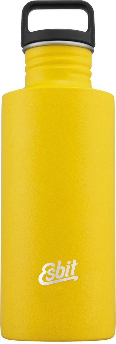 Esbit Bildhauer-Wasserflasche – 750 ml – gelb – Trinkflasche aus Edelstahl – Schlaufenverschluss