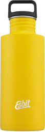Esbit Bildhauer-Wasserflasche – 750 ml – gelb – Trinkflasche aus Edelstahl – Schlaufenverschluss