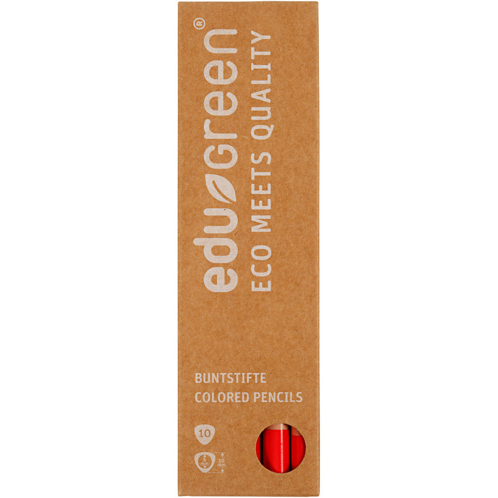 Edu3 edugreen Jumbo-Buntstifte, Nachfüllung 5 mm, rot, 10 Stück 1 Box