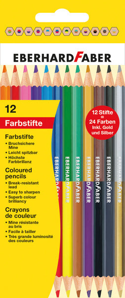 Eberhard faber ef-514811 Buntstift 2-seitiges Buntstiftetui 12 Stück 24 Farben