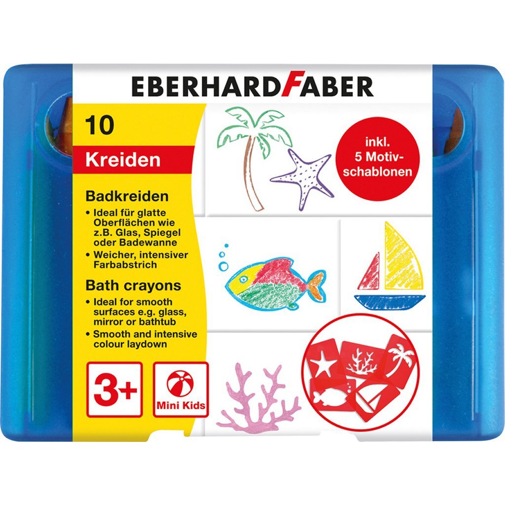 Eberhard Faber ef-524110 Badekreide 10 Stück Aufbewahrungsbox inkl. 5 Patronen
