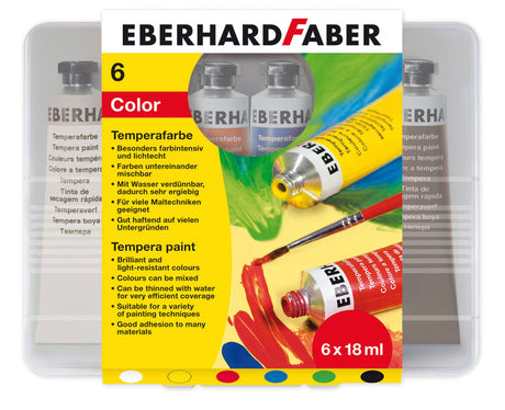 Eberhard Faber ef-575505 Plakatfarbe 6 Farben Tube 18 ml