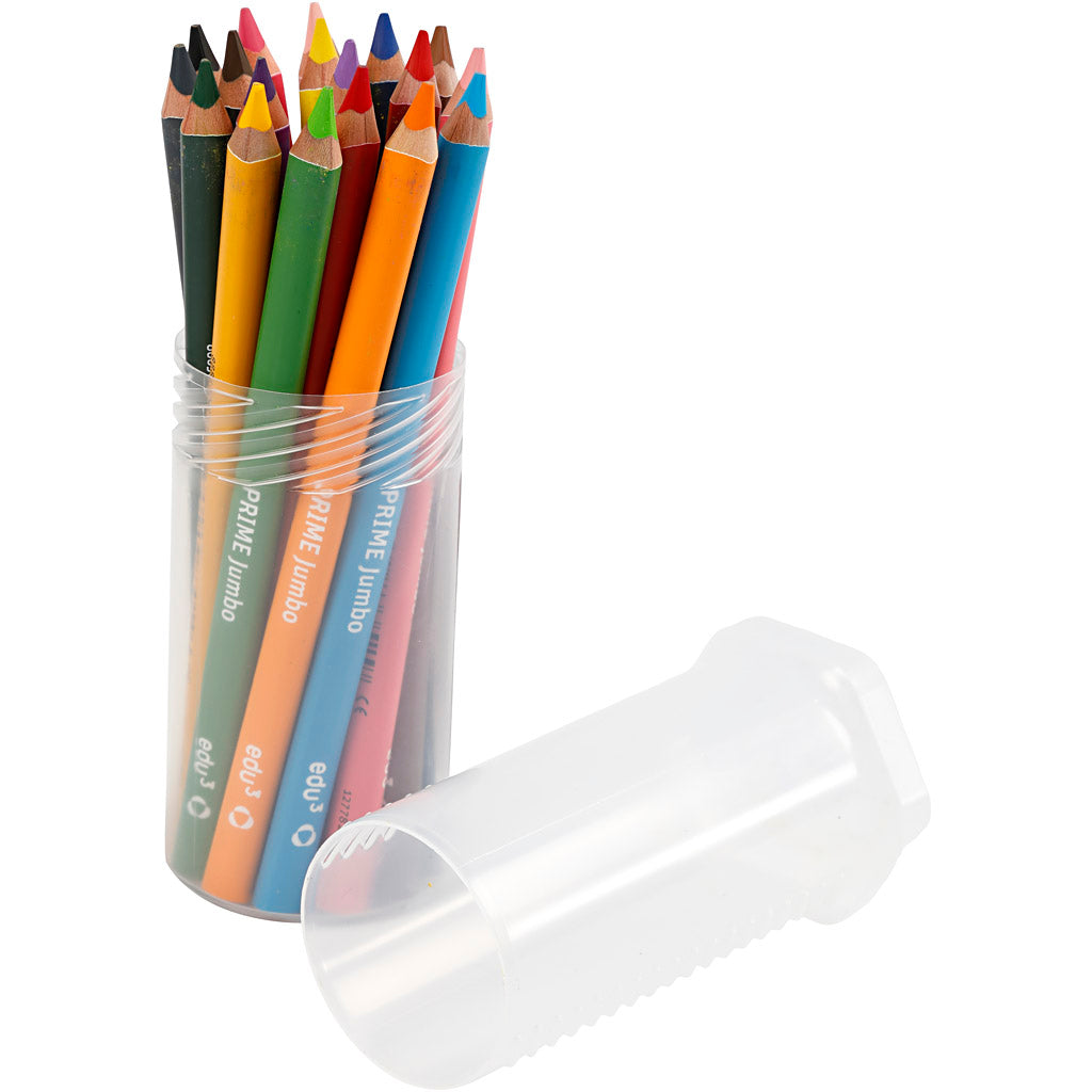 Edu3 Edu Jumbo Buntstift, Stärke 10 mm, Mine 6,25 mm, verschiedene Farben, 18 Stück 1 Box