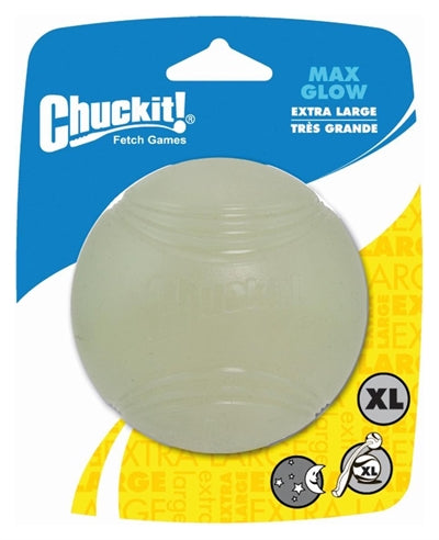 Chuckit! Max Glow Ball – Hundespielzeug – Hundeball – schwimmend – Apportierspielzeug – leuchtet im Dunkeln – extra groß – ø9 cm – 1 Stück