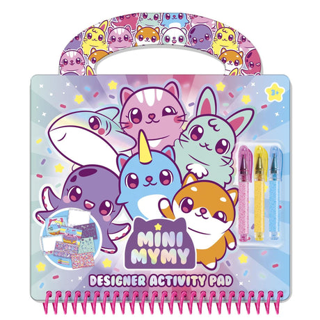 Mini mymy totum kawaii dieren designer vakantie doeboek, tekenen schrijven en stickeren incl. 3 gelpennen en sjablonen, 25-delige set, creatief speelgoed jongens en meisjes vanaf 3 jaar