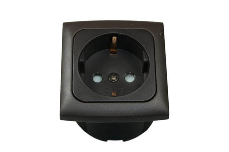 C-line wandcontactdoos met opal afdekraam bruin