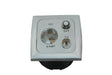 C-line 12 Volt Steckdose mit Antenne und Satellitenanschluss mit opalem Abdeckrahmen grau - verpackt