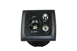 C-line 12 volt contactdoos met antenne en satelliet aansluiting met opal afdekraam zwart
