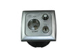 C-line 12 Volt Steckdose mit Antenne und Satellitenanschluss mit opalem Abdeckrahmen silber