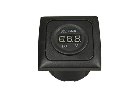 C-line Voltmeter Wohnmobil und Wohnwagen mit opalem Abdeckrahmen schwarz