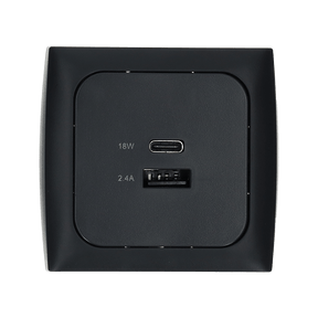 C-line usb laadcontactdoos met usb-a en usb-c met opal afdekraam antraciet