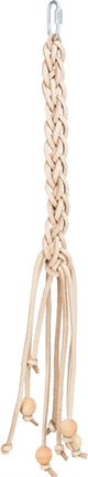 Trixie Spielzeugschnürsenkel aus Leder mit Holzperlen natur