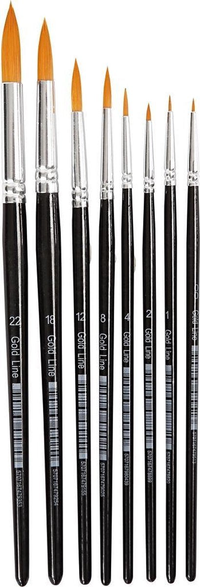 Kreativunternehmen https: www.cchobby.nl gold-line-penselen-afm-0-1-2-4-8-12-18-22-l-16-5-21-cm-b-1-8-mm-rond-8-stuk-1-doos