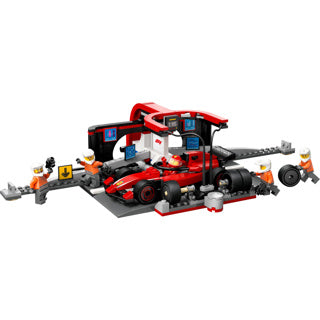 Lego City F1 Boxenstopp und Boxencrew mit Ferrari-Auto – 60443