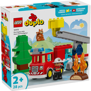 Lego Duplo Town 10473 Feuerwehrauto mit Schlauch und Feuerwehrmann