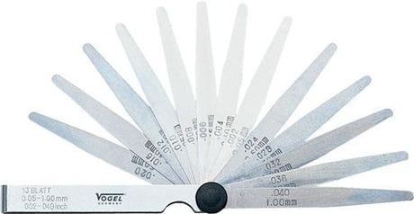 Vogel Fühlerlehren-Set 0,05-1,00 mm Zoll 13-teilig