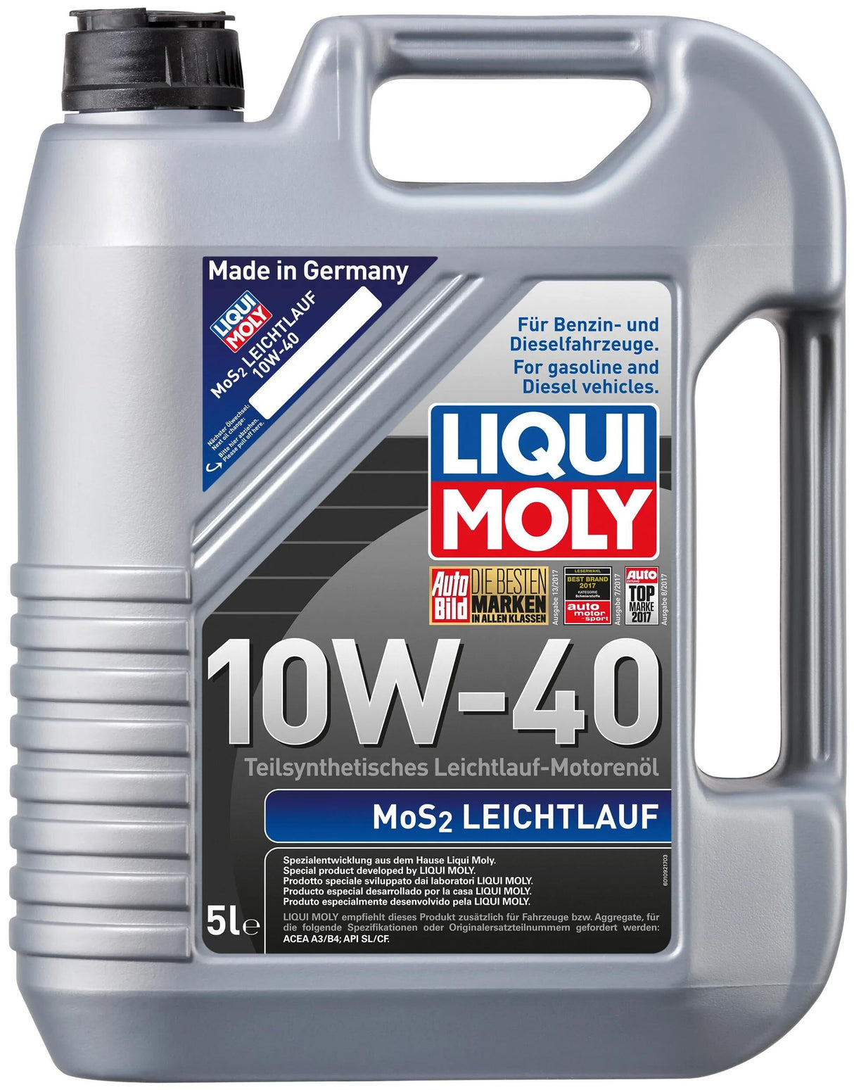 Liqui Moly Motoröl MOS2 Leichtlauf. Mos2-Leichtlauföl 5 l 10w-40hd