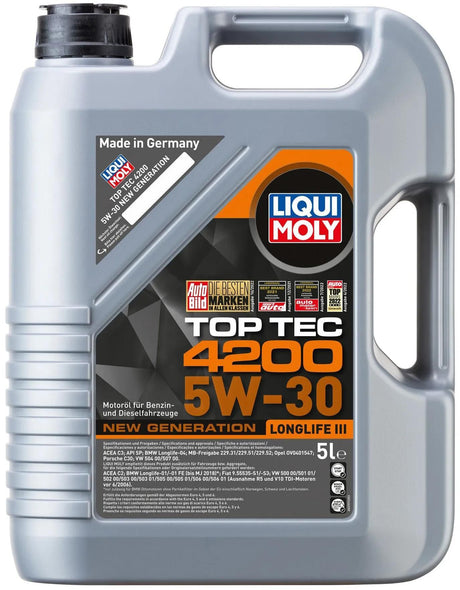 Liqui Moly Motoröl Top Tec 4200 neue Generation. Top Tech 4200 5w-30 5l Motoröl