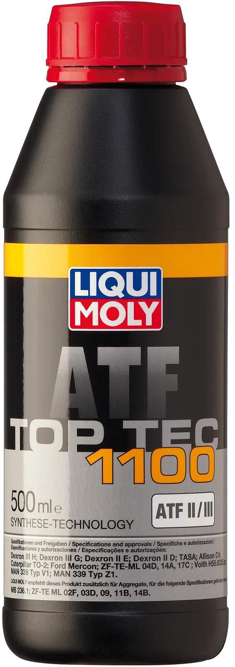 Liqui Moly Hydrauliköl Top Tec ATF 1100. Getr-Oel Toptec ATF1100 Plastikwasserflasche