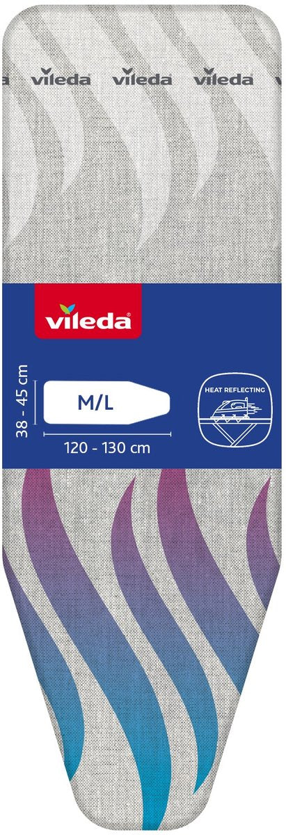 Vileda Total Reflect Bügelbrettbezug – für M L Bügelbretter (120–130 x 38–45 cm) – extra schnelles Bügeln – keine Kondensation