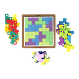 Holz-Tangram-Puzzle Regenbogen-Set, 64 Teile.
