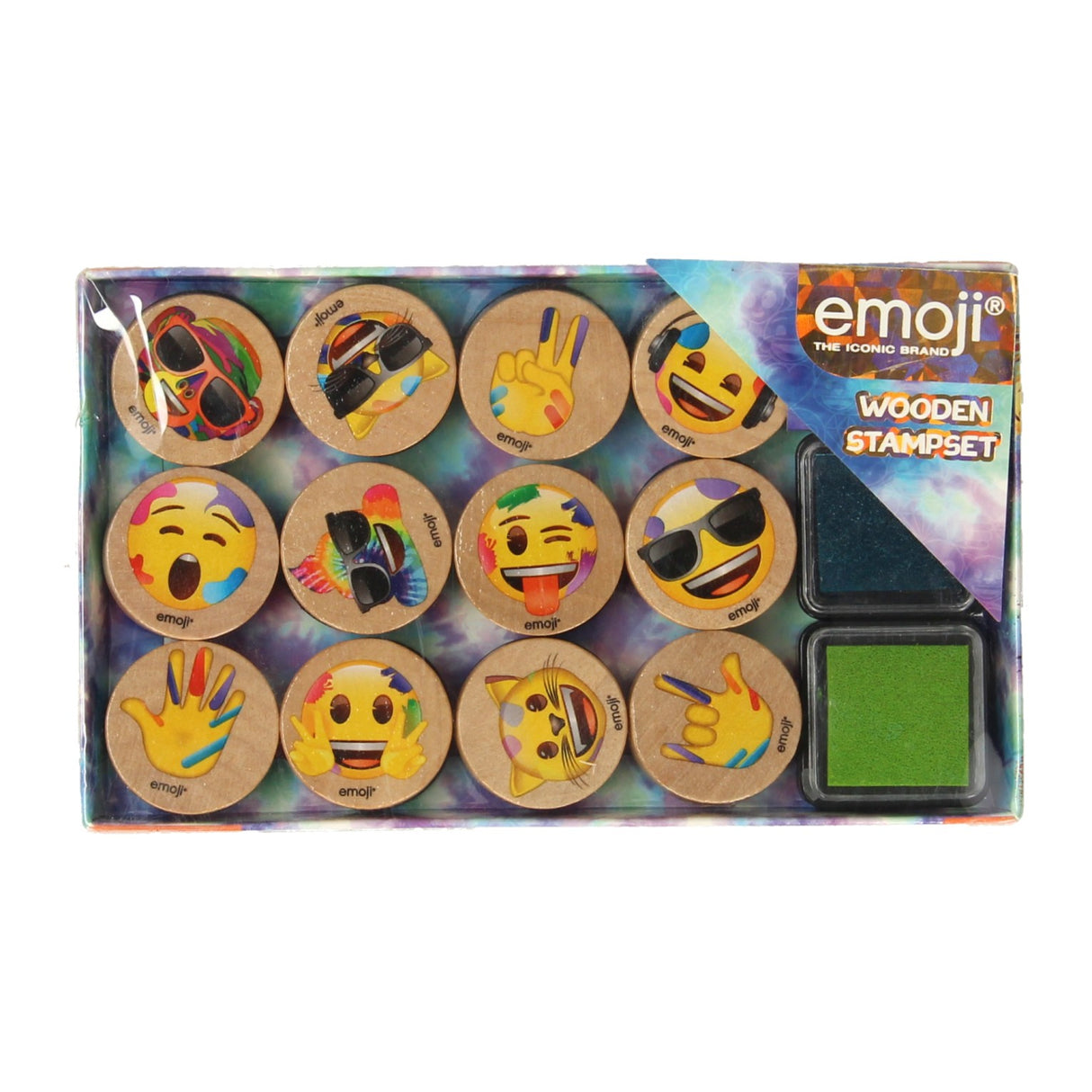 Emoji-Stempelset aus Holz