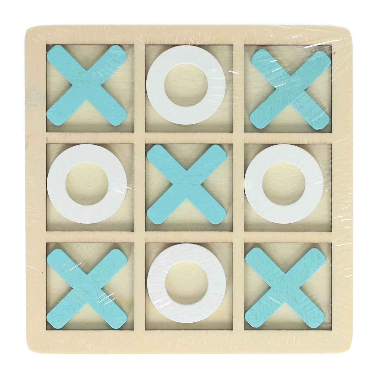 Tic-Tac-Toe-Spiel aus Holz – 14 x 14 cm