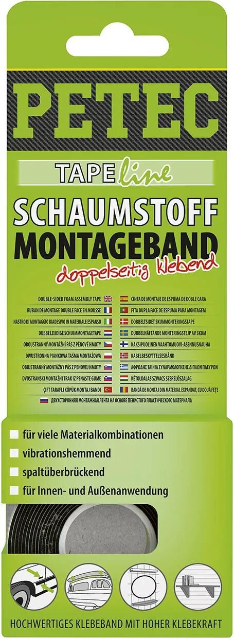 Petec Montageband Montageband 2mx12mm schwarz