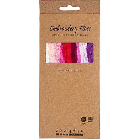 Creativ Company Stickgarn, Stärke 1 mm, Lila-Rosa-Harmonie, 10x8 m 1 Box
