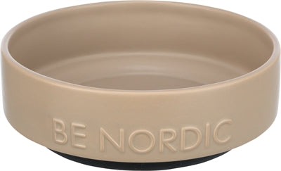 Trixie Be Nordic Hundefutternapf aus Keramik, Gummi, Taupe