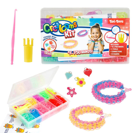 Toi-toys Webstuhlband-Set 750-teilig + Anhänger + Werkzeug