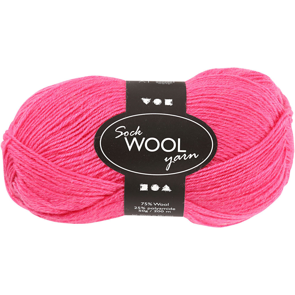 Creativ Company Sockenwolle, L: 200 m, rosa, 50 g 1 Knäuel