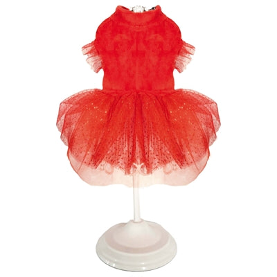 Croci Hundekleid Weihnachten funkelnd rot