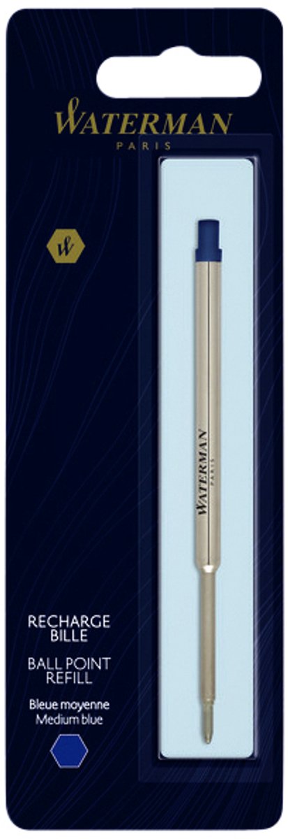 Waterman-Mine für Kugelschreiber | mittlere Feder mit blauer Tinte | 1 Stück