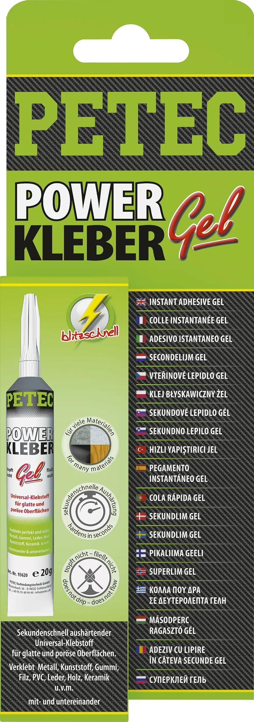 Petec Universalkleber Kraftkleber Gel univ. Kleber 20g SB Tube