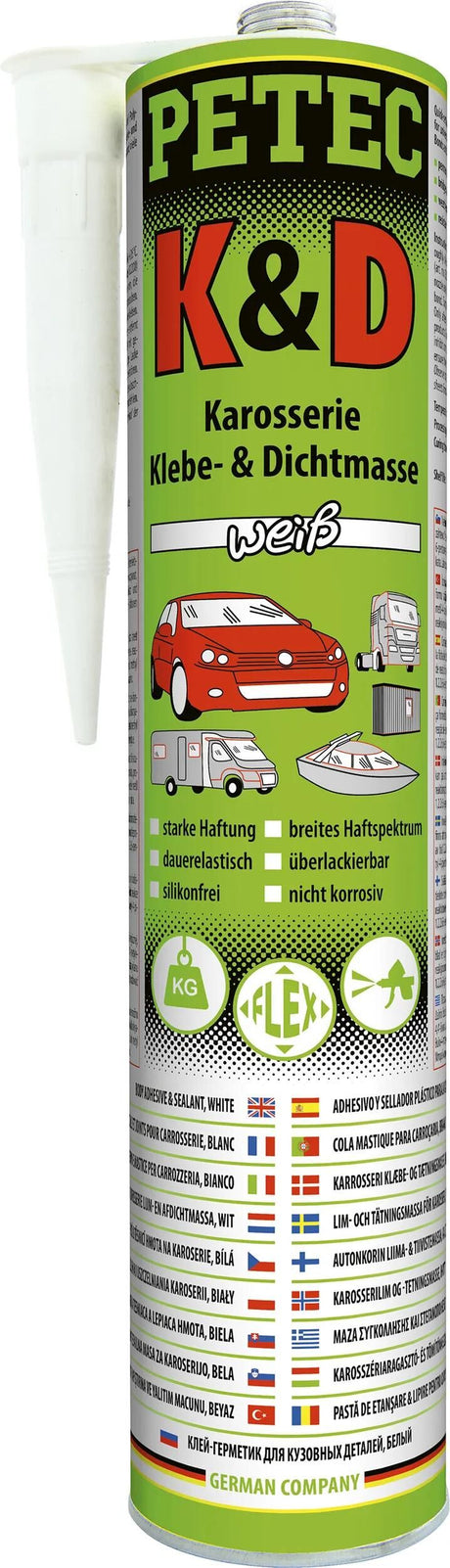 Petec Dichtstoff Karosserieversiegelung 310 ml weiß