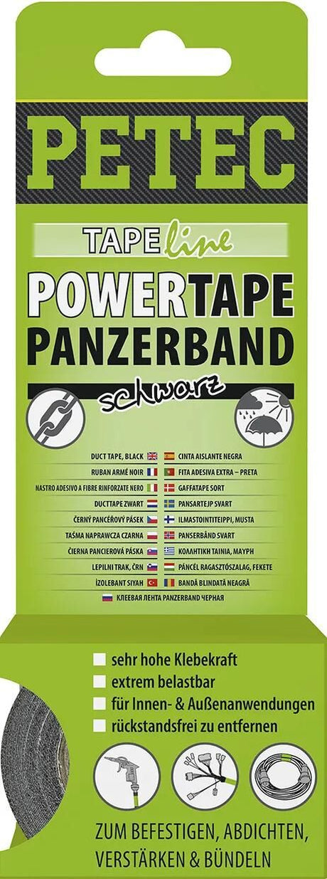 Petec Textilband Powertape Panzerband Powertape schwarz 5mtr.