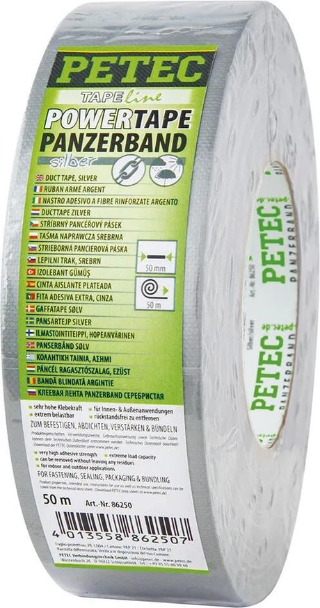 Petec Textilband Powertape Panzerband Panzerband Silber 50m