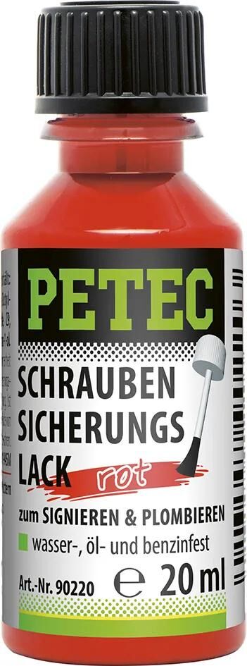 Petec Schraubensicherungslack Sicherheitslack rot 20ml