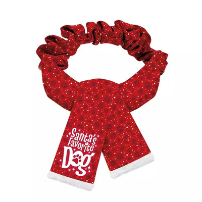 Plenty Gifts Weihnachtsschal Santa's Lieblingshund Pfote rot