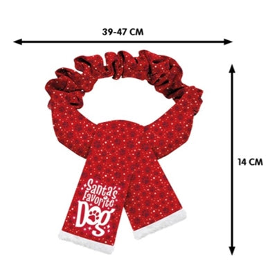 Plenty Gifts Weihnachtsschal Santa's Lieblingshund Pfote rot