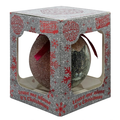 Plenty Gifts Weihnachtskugel mattiert grau Katze rot