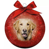 Plenty Gifts Weihnachtskugel, gefrostet, Golden Retriever, Rot