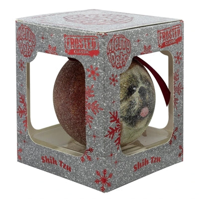 Plenty Gifts Weihnachtskugel, gefrostet, Shih Tzu-Rot