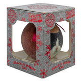 Plenty Gifts Weihnachtskugel mattiert schwarz weiß Katze rot