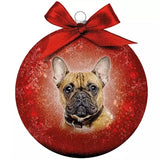 Plenty Gifts Weihnachtskugel, gefrostet, französische Bulldogge, Rot