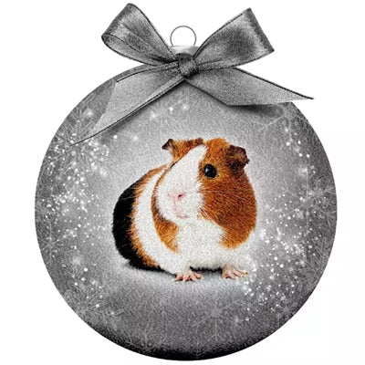 Plenty Gifts Weihnachtskugel, gefrostet, Meerschweinchen, Silber
