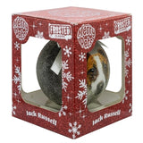 Plenty Gifts Weihnachtskugel, mattiertes Jack-Russel-Silber